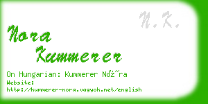 nora kummerer business card